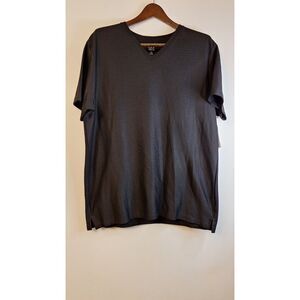 NWT JOE BY JOESPH ABBOUD‎ TRUE BLACK V NECK SHORT SLEEVE COTTON TEE SHIRT LARGE